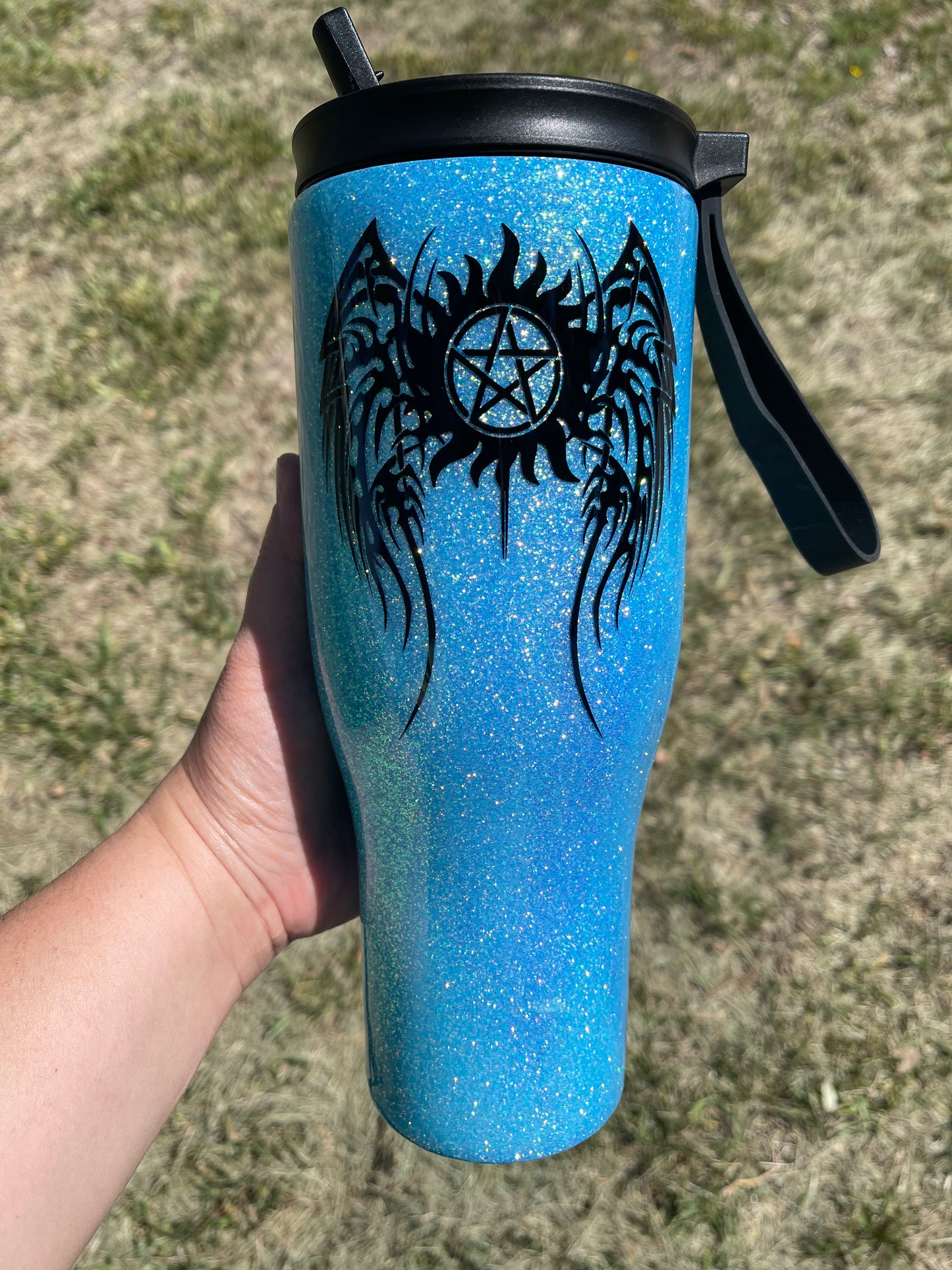 40oz SPN Glittered Tumbler