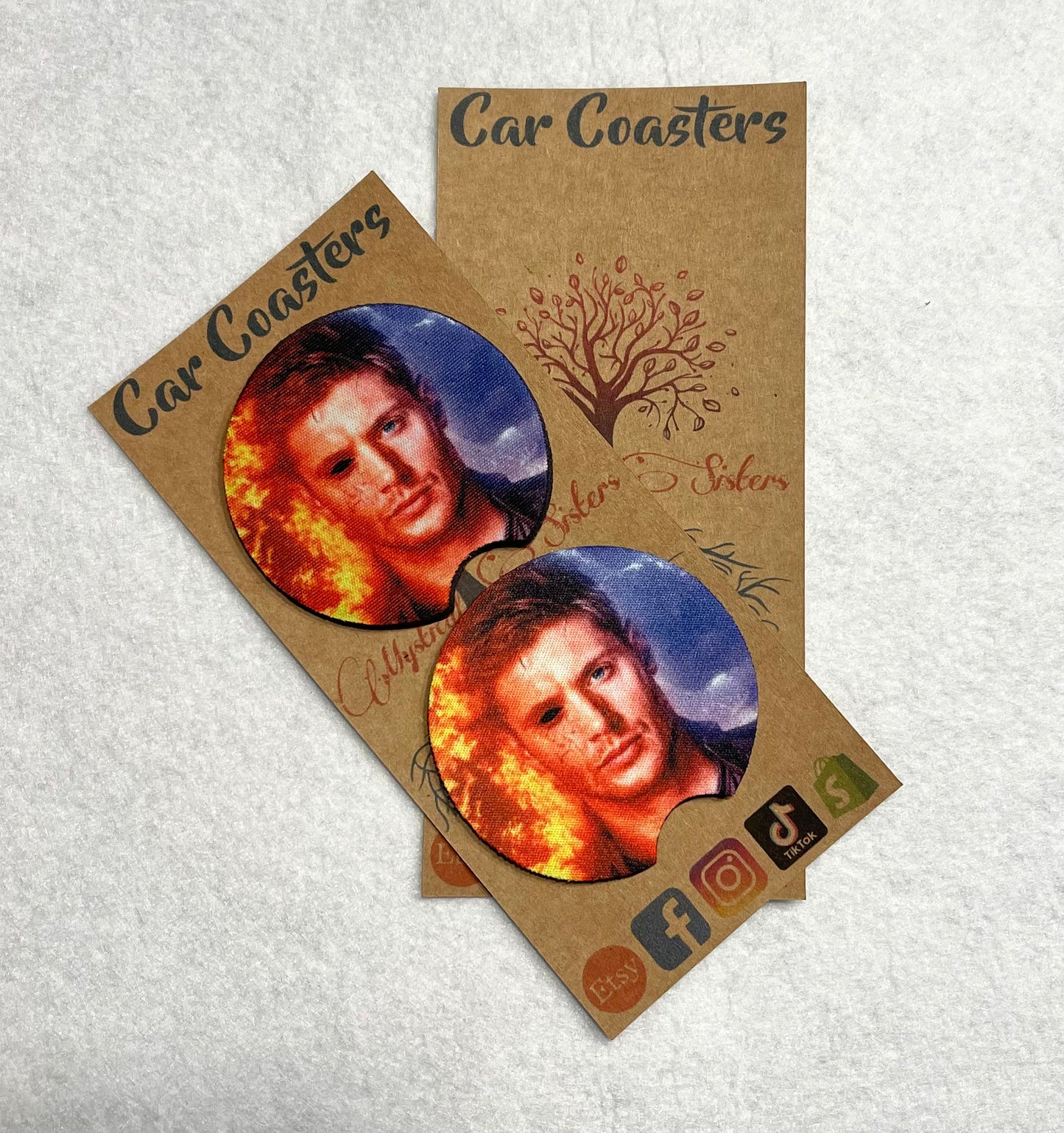 Half Demon Dean Car Coaster set