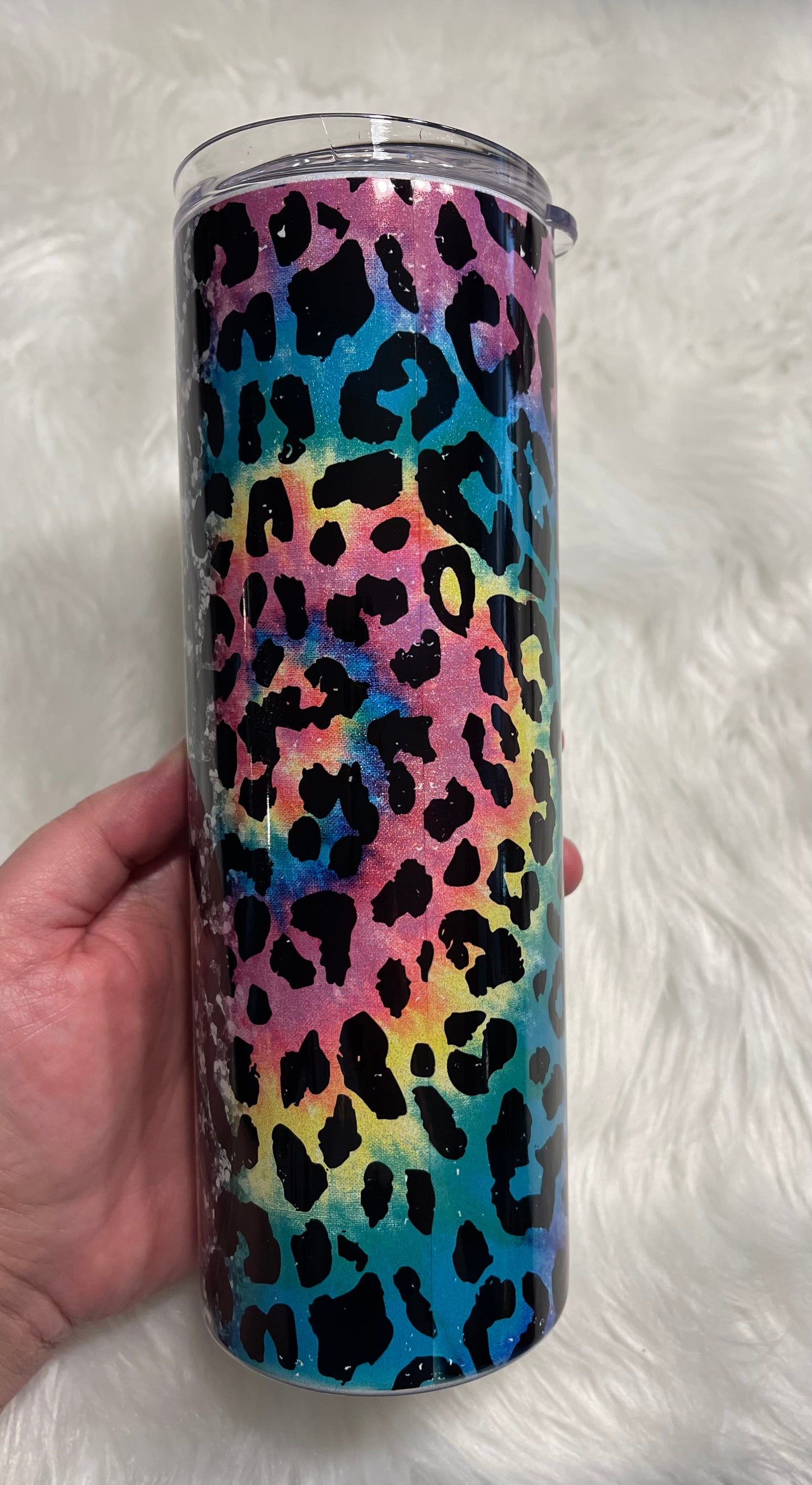 Mama Leopard Shimmer Sublimation Tumbler
