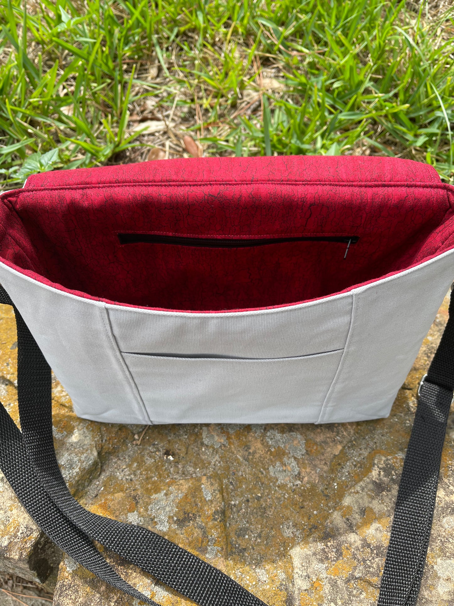 Embroidered Mini Messenger Bag
