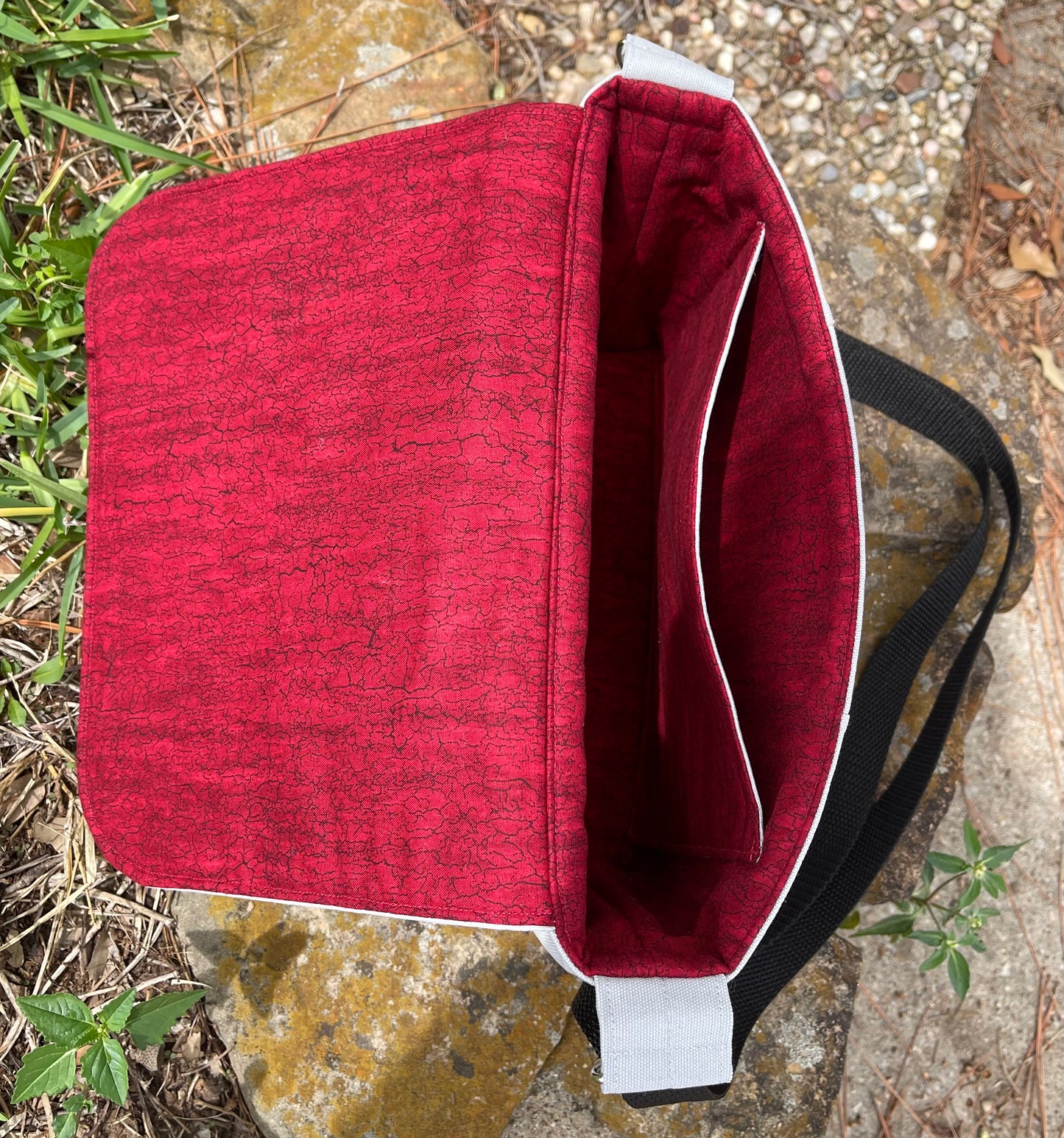Embroidered Mini Messenger Bag