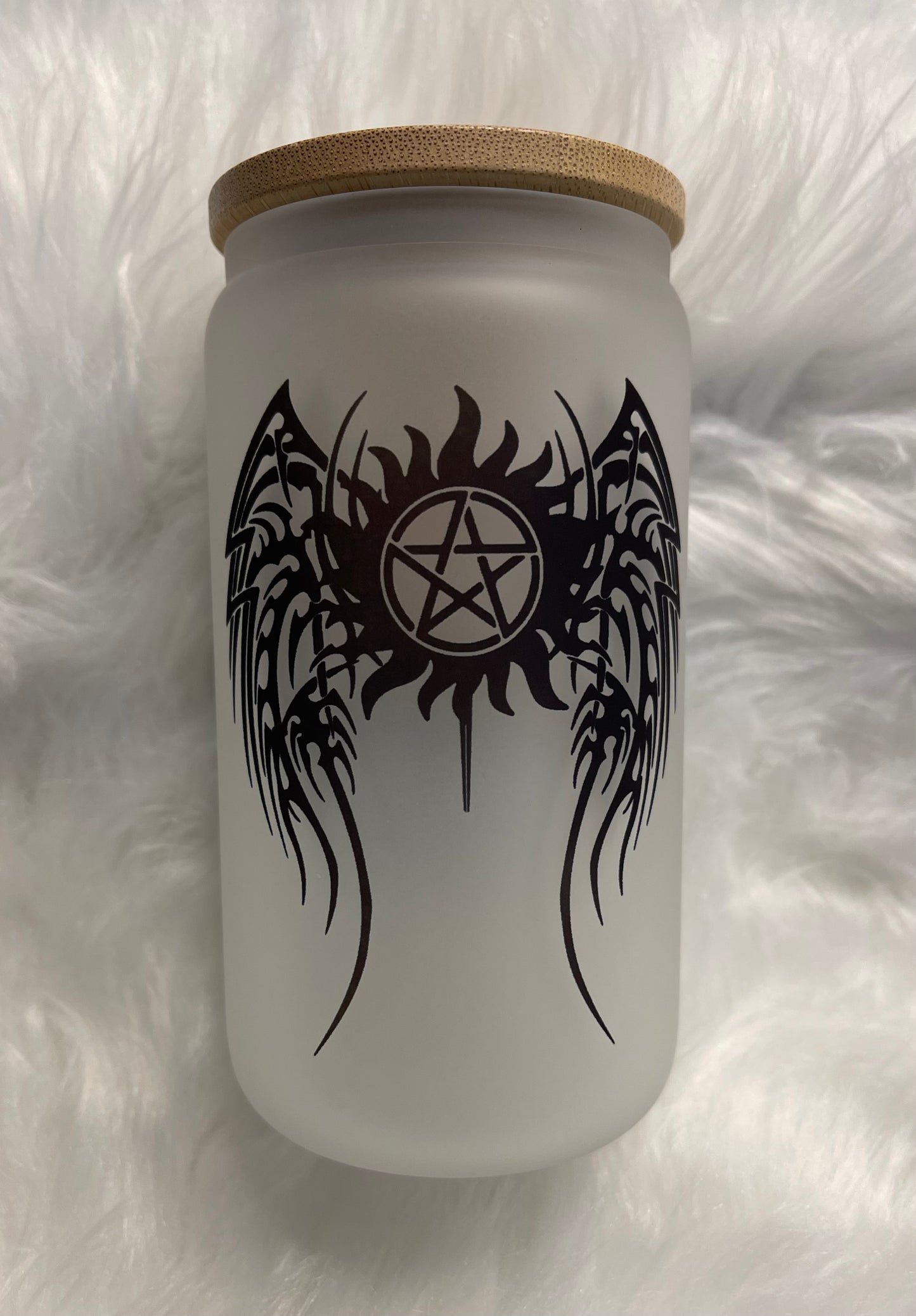 SPN themed glass coffee/beer jar