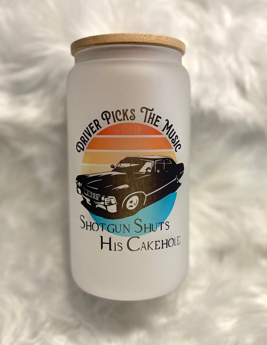 SPN themed glass coffee/beer jar