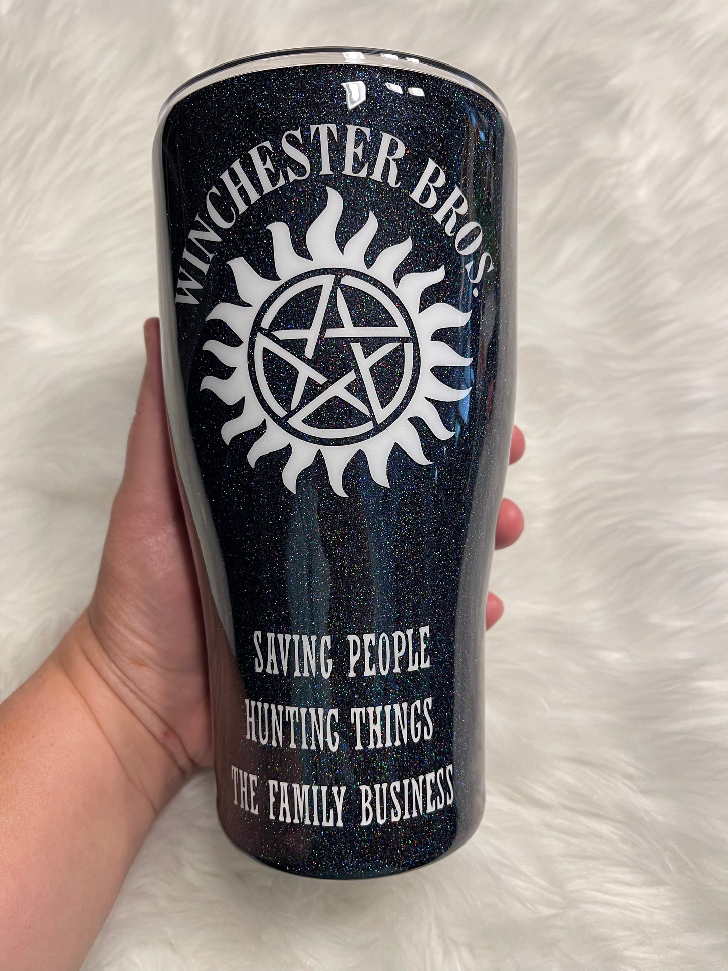 SPN 30oz Curved Glittered Tumblers.