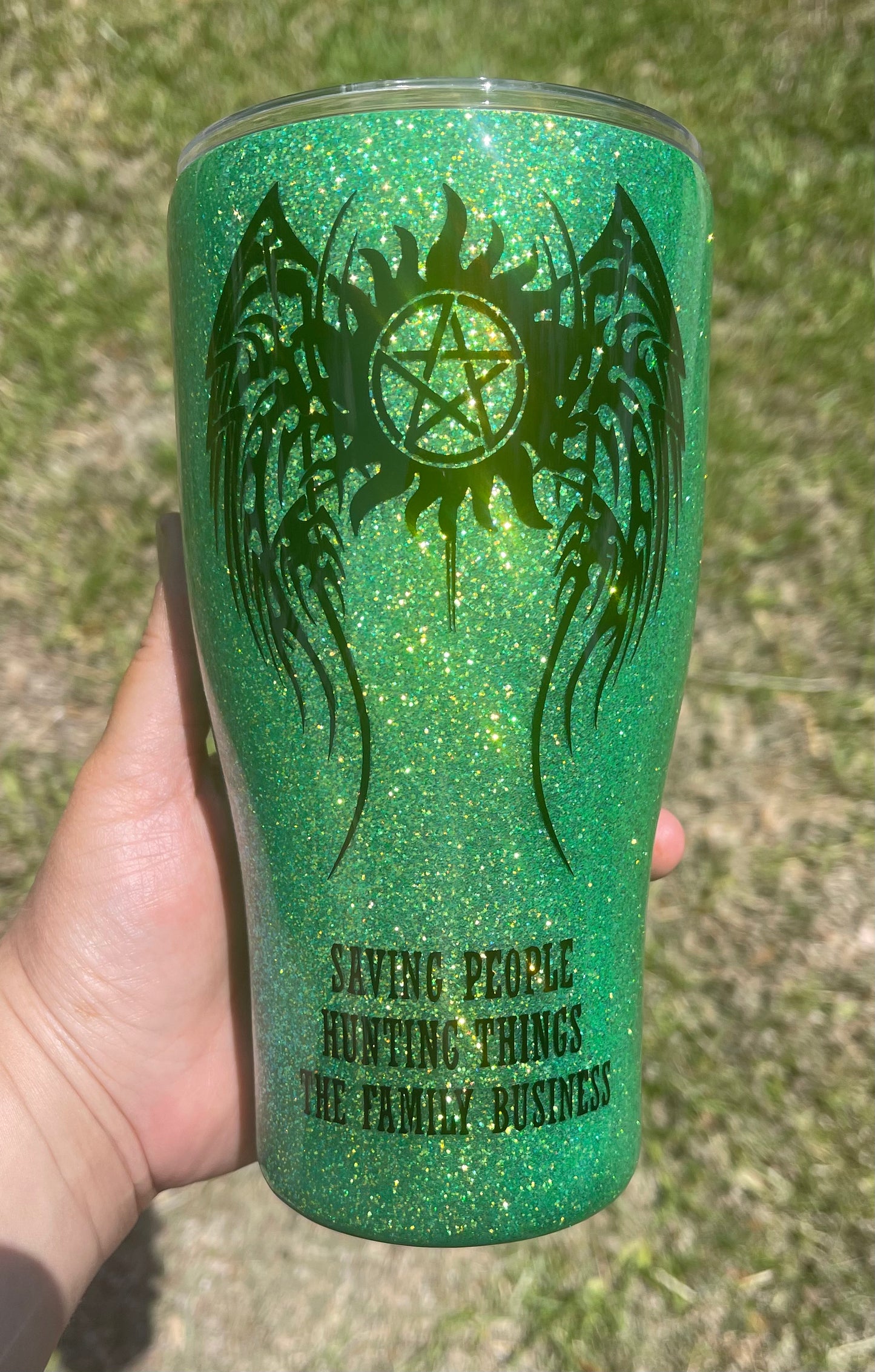 30oz SPN Glittered tumbler