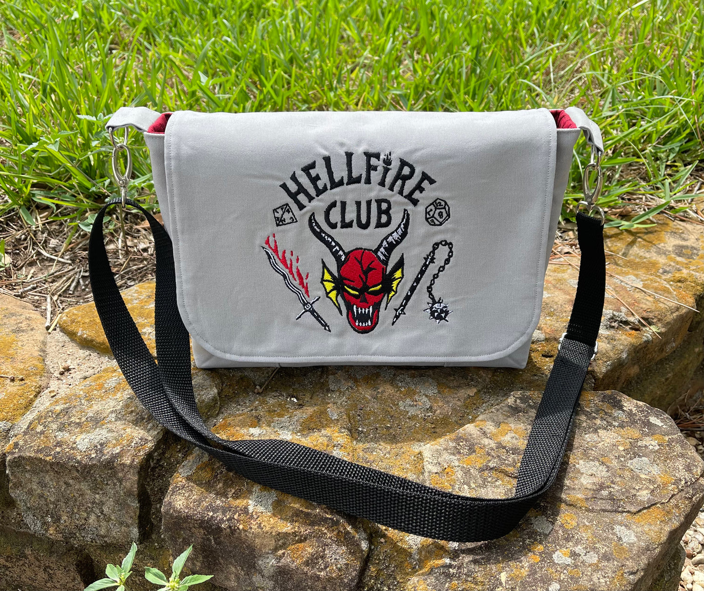 Embroidered Mini Messenger Bag
