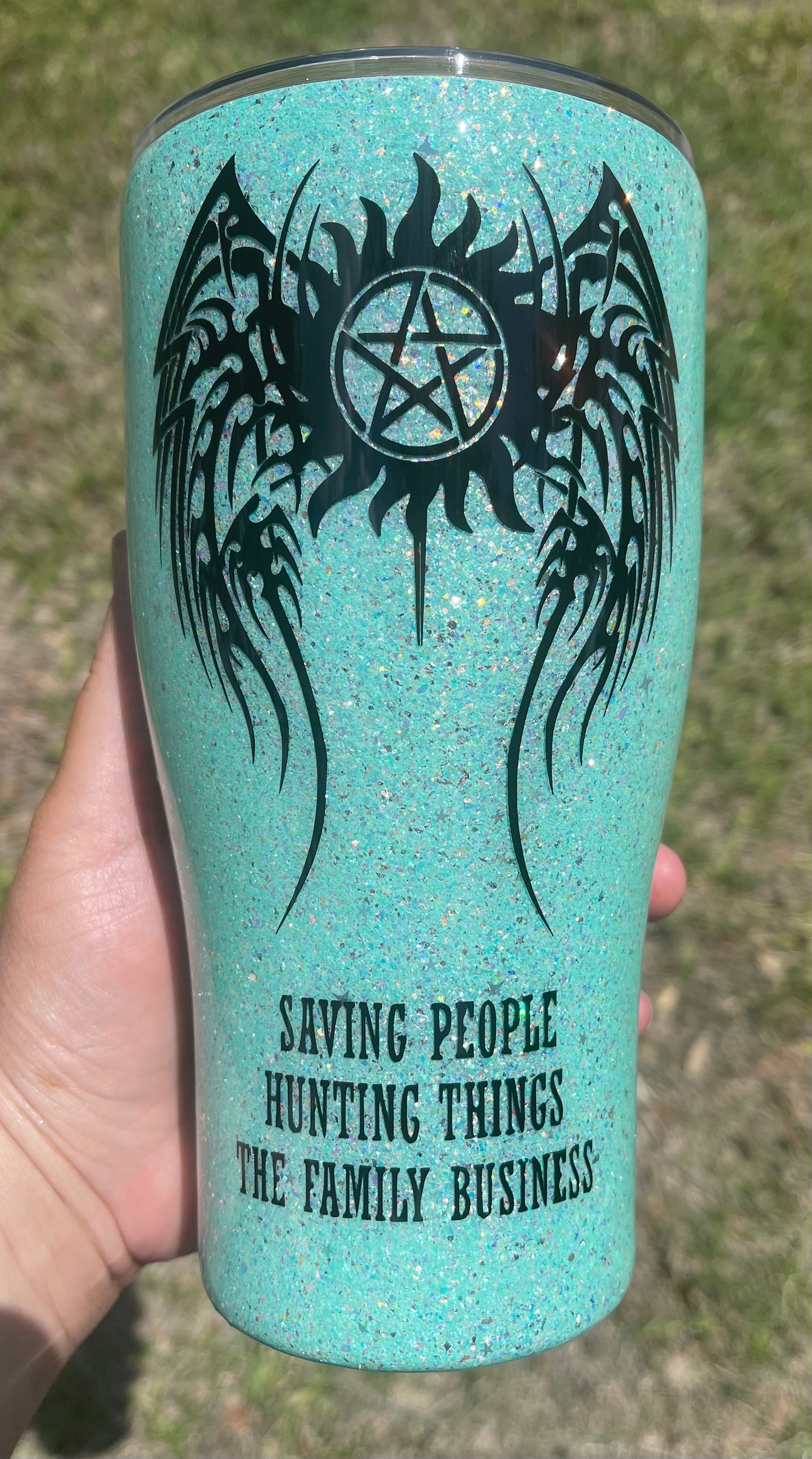 30oz SPN Glittered tumbler