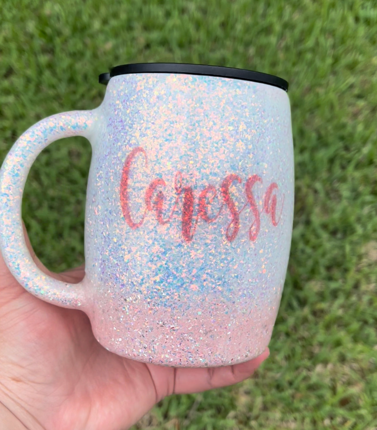 Fuck Off Glittered coffee mug