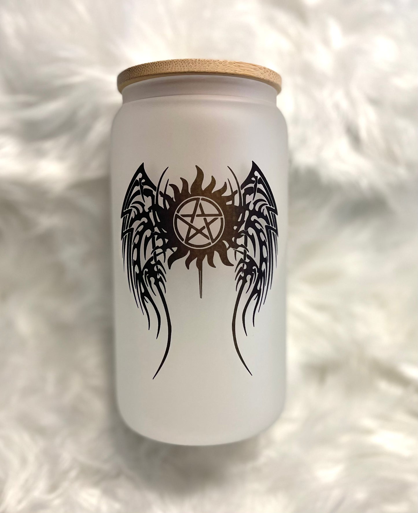 SPN themed glass coffee/beer jar