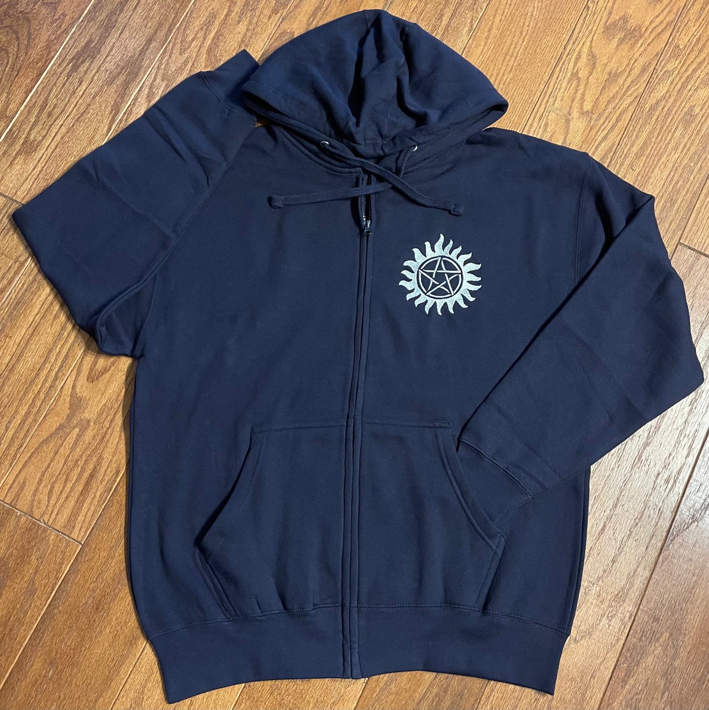 Anti-Possession embroidered Full Zip Up Hoodie