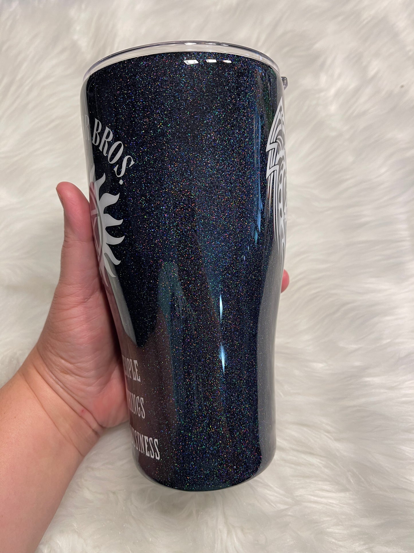 SPN 30oz Curved Glittered Tumblers.