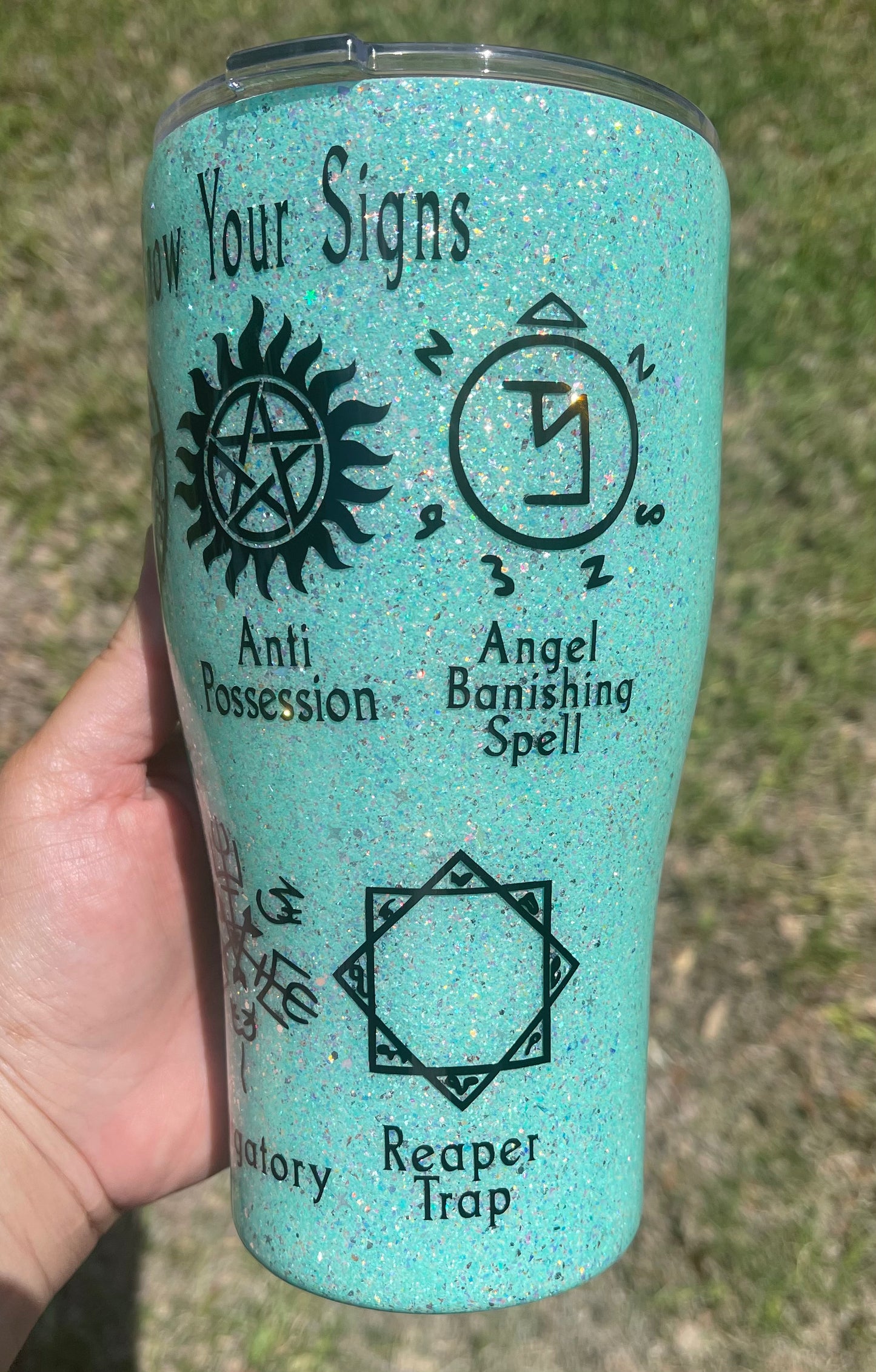 30oz SPN Glittered tumbler