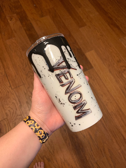 Venom Blood drip tumbler. Glow in the dark tumbler