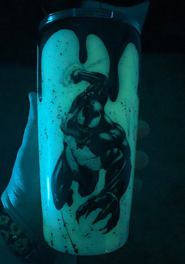 Venom Blood drip tumbler. Glow in the dark tumbler