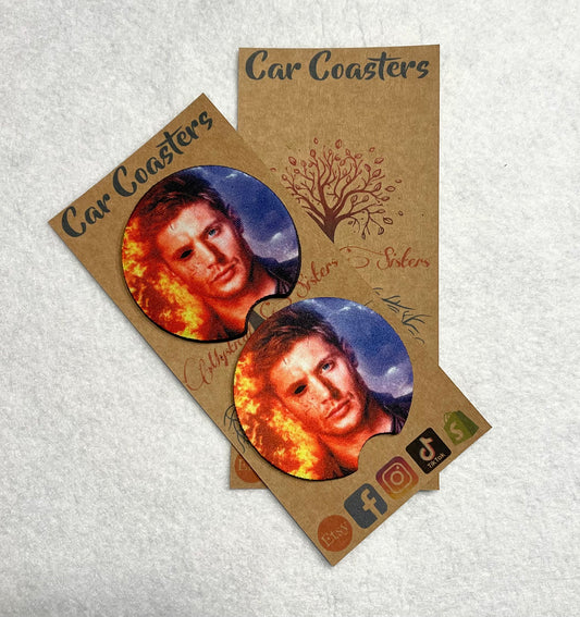 Half Demon Dean Car Coaster set