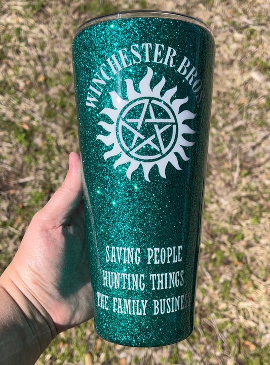 SPN 32oz Tapered Glittered Tumbler