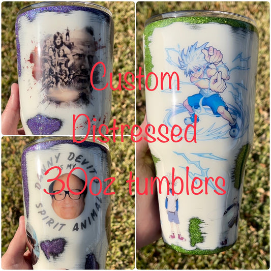 Customizable 30oz Distressed Tumbler