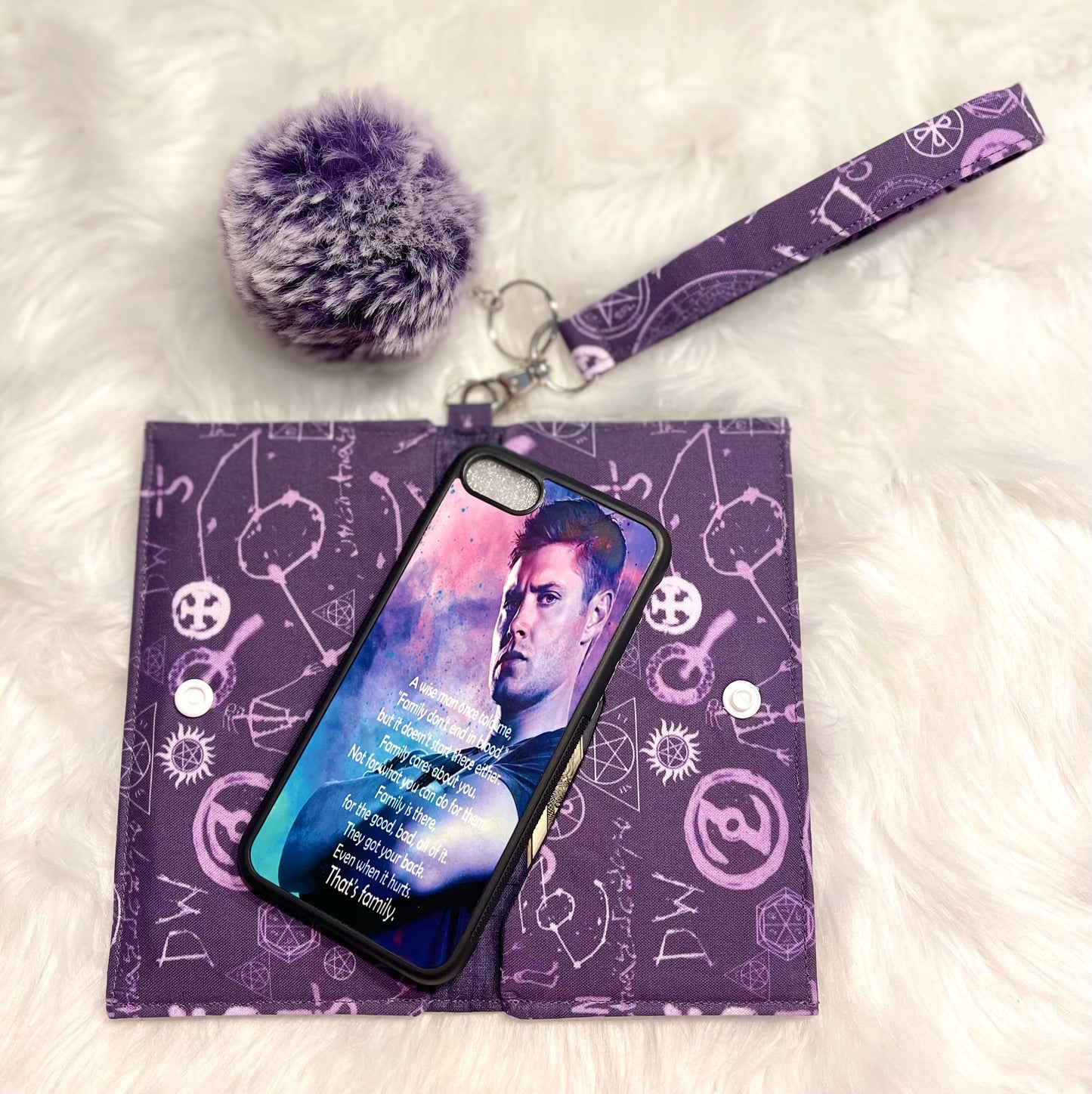 SPN cellphone wallet wristlet w/key fob