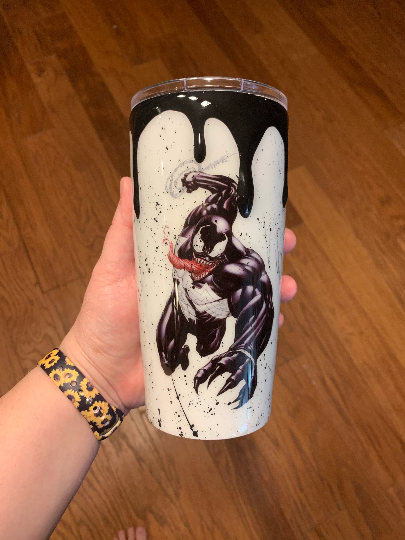 Venom Blood drip tumbler. Glow in the dark tumbler
